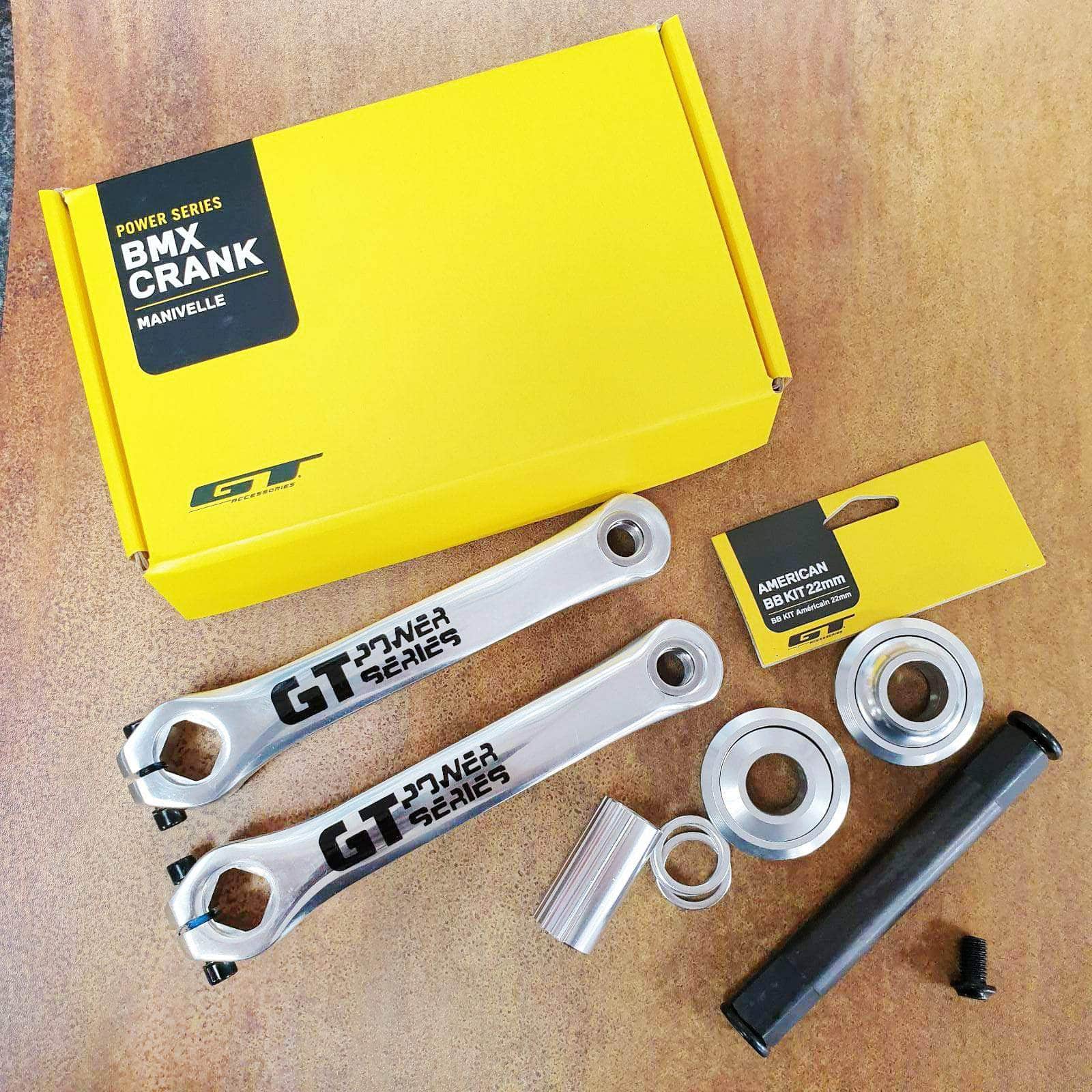 GT Power Series Alloy Cranks Polished with American Bottom Bracket